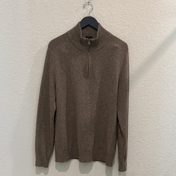 J Crew Men's Brown Half-Zip Sweater slim Large - Picture 2 of 10